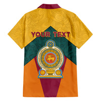 Sri Lanka Independence Day Family Matching Short Sleeve Bodycon Dress and Hawaiian Shirt Golden Lion Sinha Flag Style - Wonder Print Shop