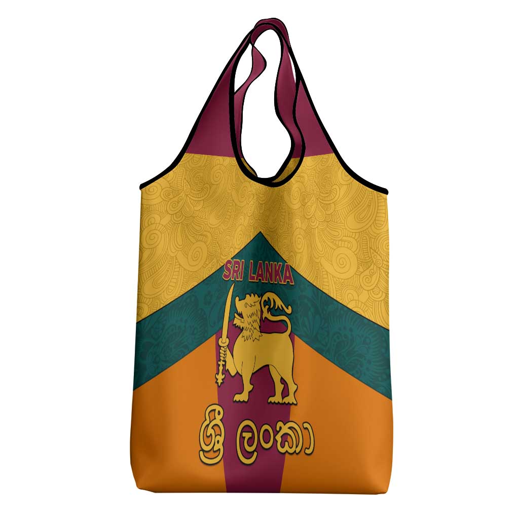 Sri Lanka Independence Day Grocery Bag Golden Lion Sinha Flag Style