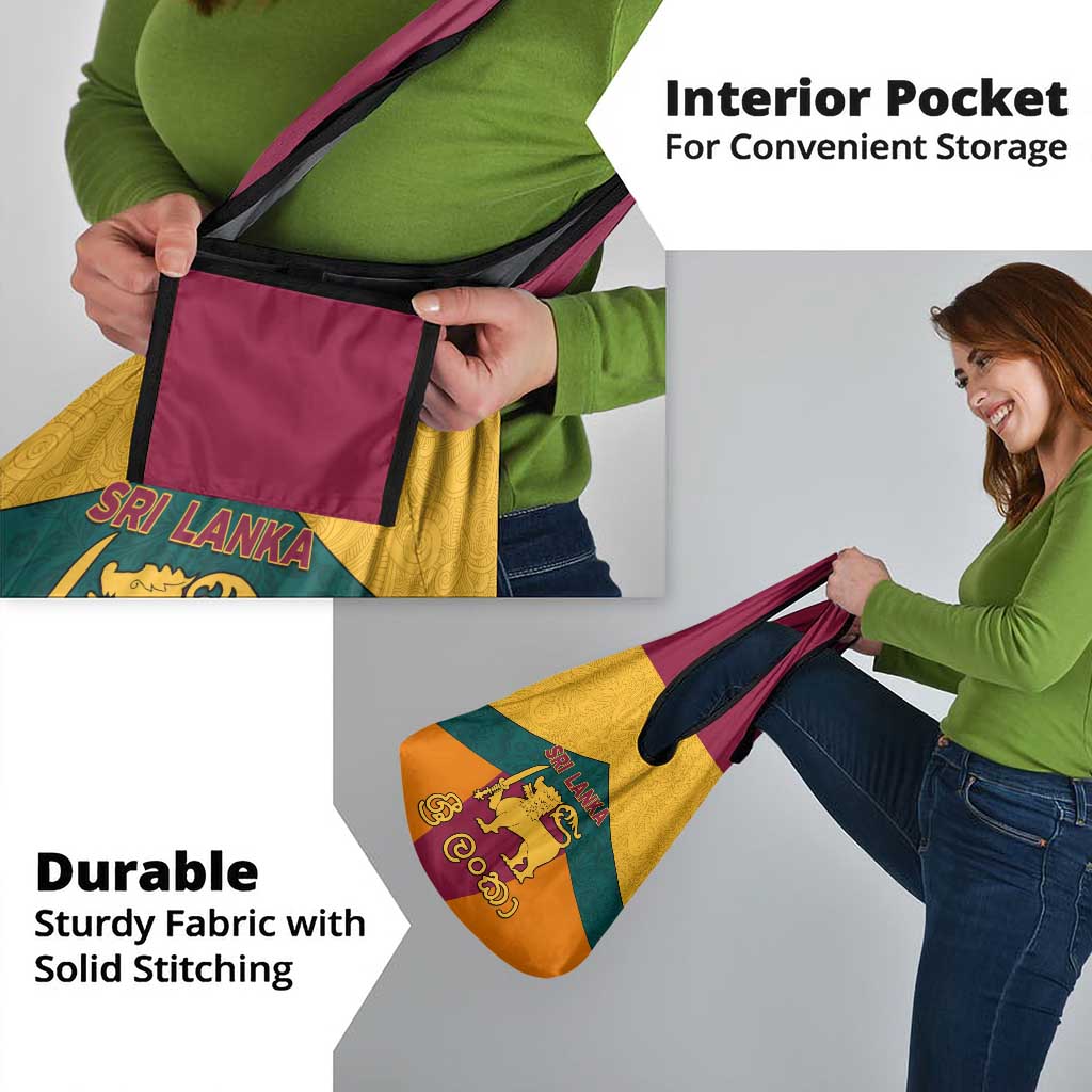 Sri Lanka Independence Day Grocery Bag Golden Lion Sinha Flag Style