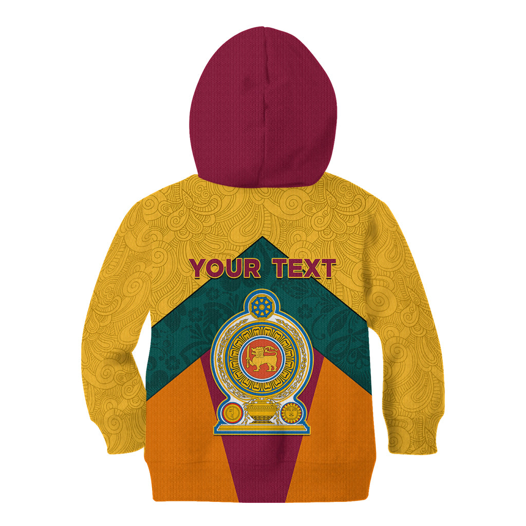 Sri Lanka Independence Day Kid Hoodie Golden Lion Sinha Flag Style - Wonder Print Shop
