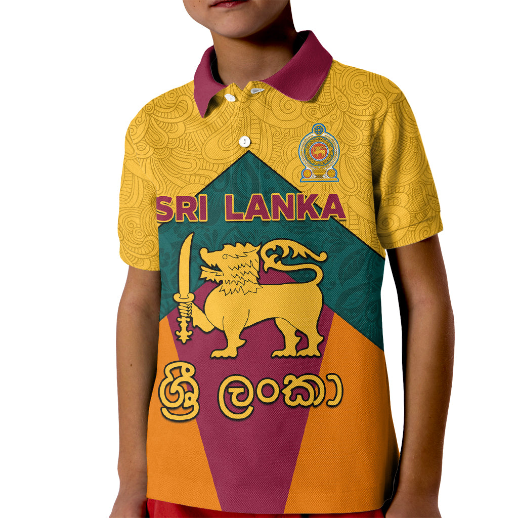 Sri Lanka Independence Day Kid Polo Shirt Golden Lion Sinha Flag Style - Wonder Print Shop
