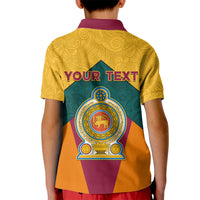Sri Lanka Independence Day Kid Polo Shirt Golden Lion Sinha Flag Style - Wonder Print Shop