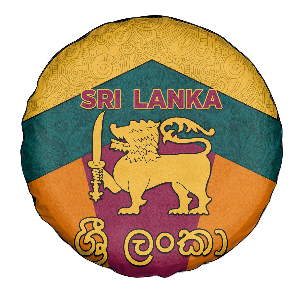 Sri Lanka Independence Day Spare Tire Cover Golden Lion Sinha Flag Style - Wonder Print Shop