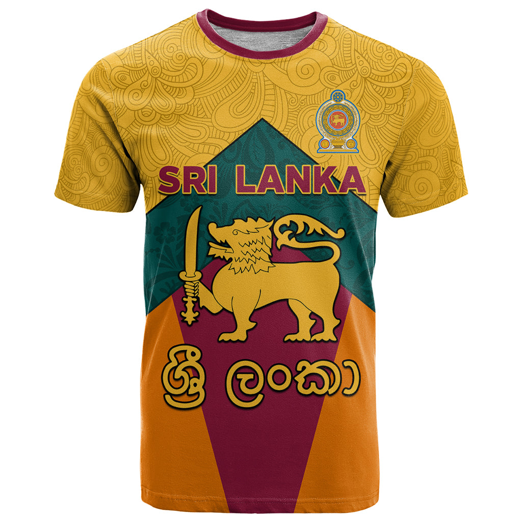Sri Lanka Independence Day T Shirt Golden Lion Sinha Flag Style - Wonder Print Shop