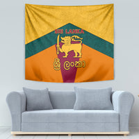 Sri Lanka Independence Day Tapestry Golden Lion Sinha Flag Style - Wonder Print Shop