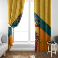 Sri Lanka Independence Day Window Curtain Golden Lion Sinha Flag Style - Wonder Print Shop