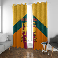 Sri Lanka Independence Day Window Curtain Golden Lion Sinha Flag Style - Wonder Print Shop