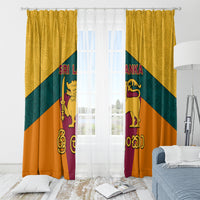Sri Lanka Independence Day Window Curtain Golden Lion Sinha Flag Style - Wonder Print Shop