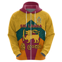 Sri Lanka Independence Day Zip Hoodie Golden Lion Sinha Flag Style - Wonder Print Shop