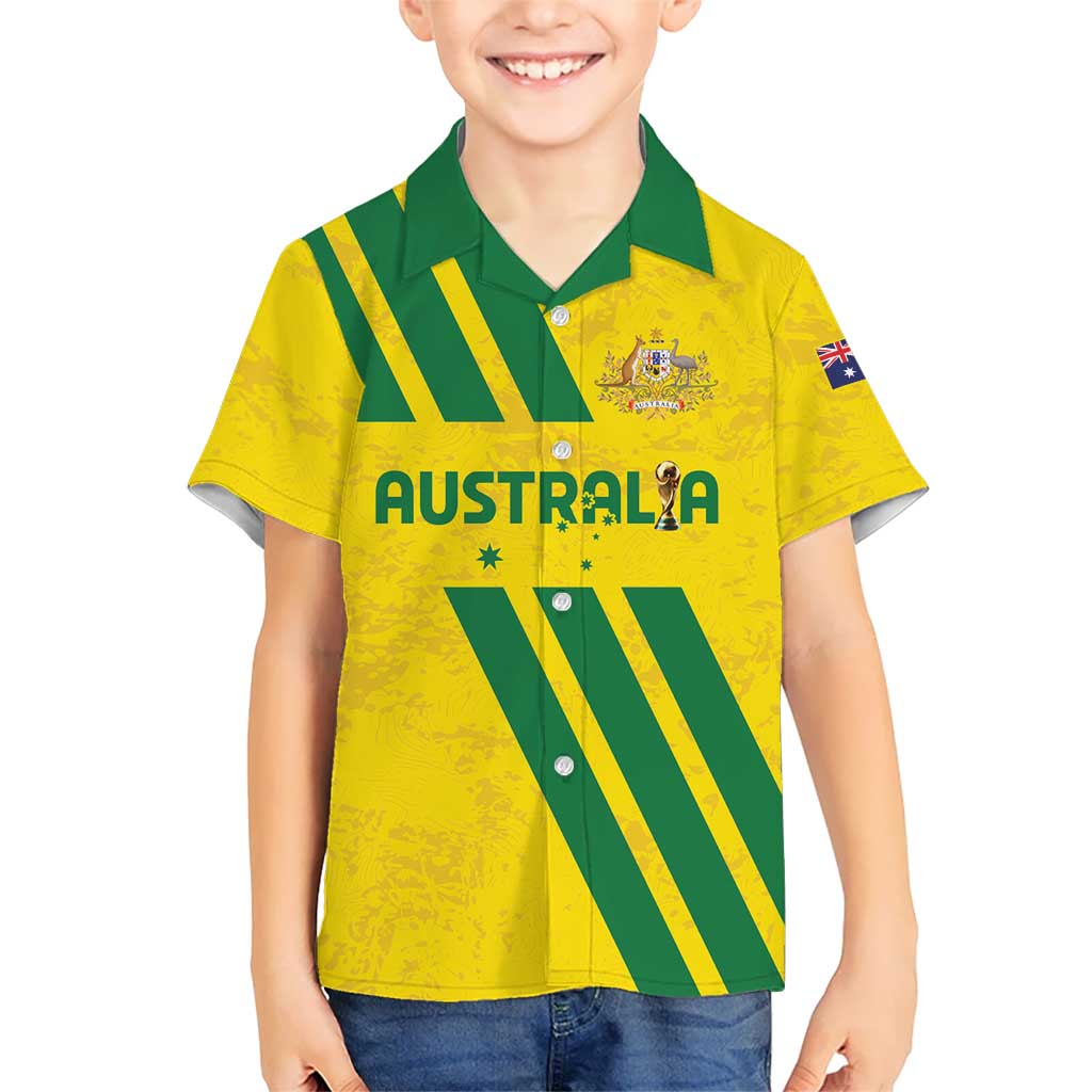 Custom Soccer 2026 Australia Kid Hawaiian Shirt Socceroos Go Glory