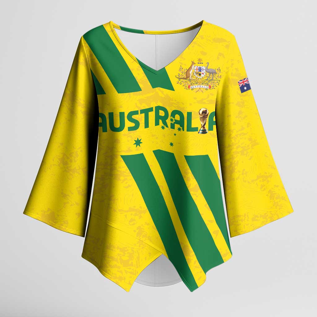 Custom Soccer 2026 Australia Kimono Sleeve Blouse Socceroos Go Glory