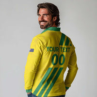 Custom Soccer 2026 Australia Long Sleeve Polo Shirt Socceroos Go Glory