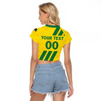 Custom Soccer 2026 Australia Raglan Cropped T Shirt Socceroos Go Glory