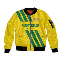 Custom Soccer 2026 Australia Sleeve Zip Bomber Jacket Socceroos Go Glory