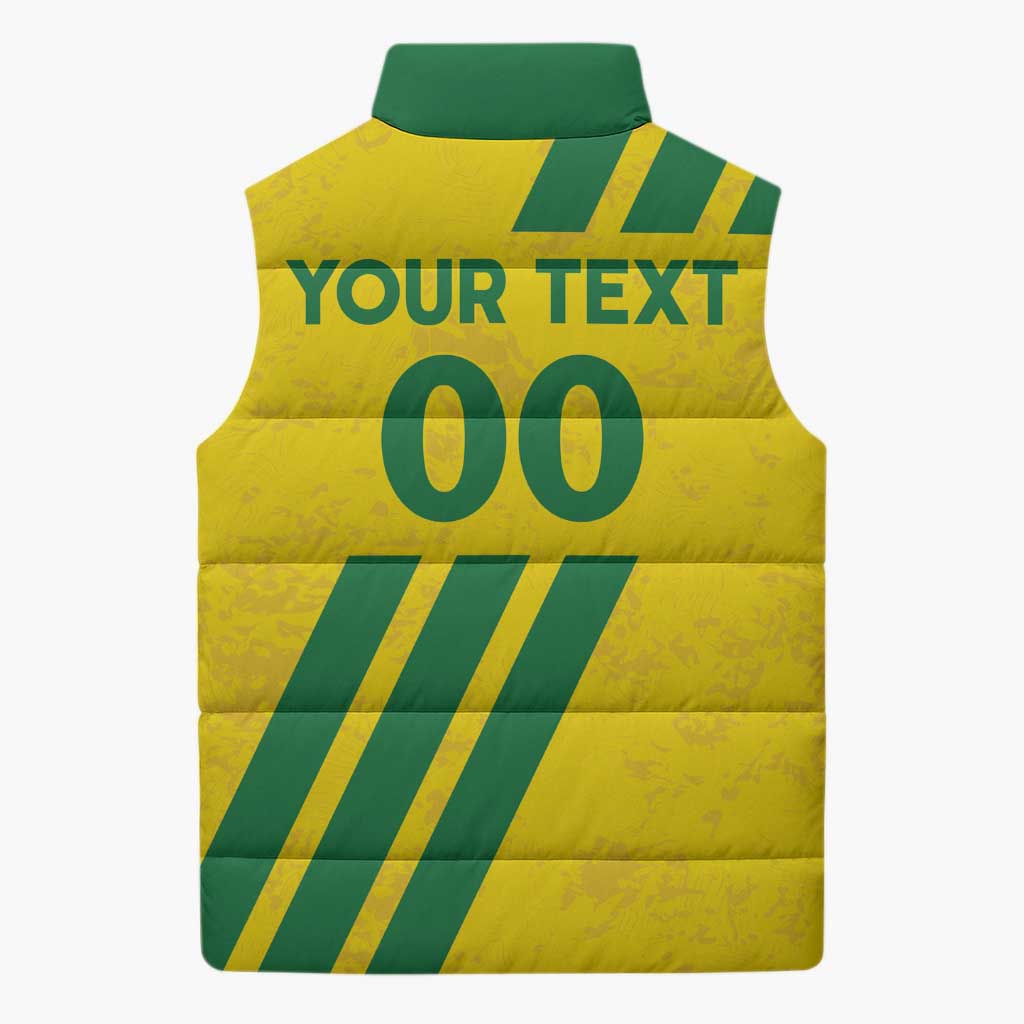 Custom Soccer 2026 Australia Sleeveless Puffer Jacket Socceroos Go Glory