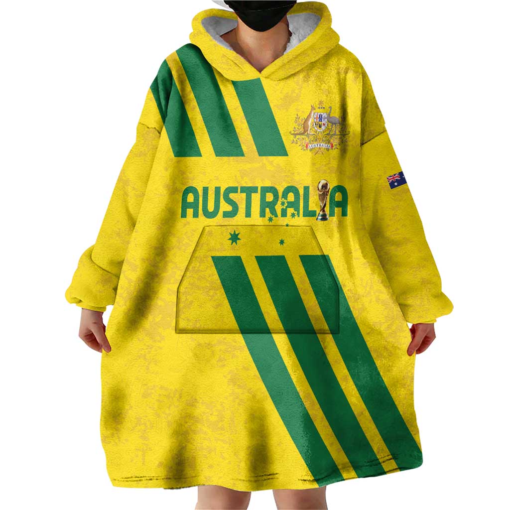Custom Soccer 2026 Australia Wearable Blanket Hoodie Socceroos Go Glory