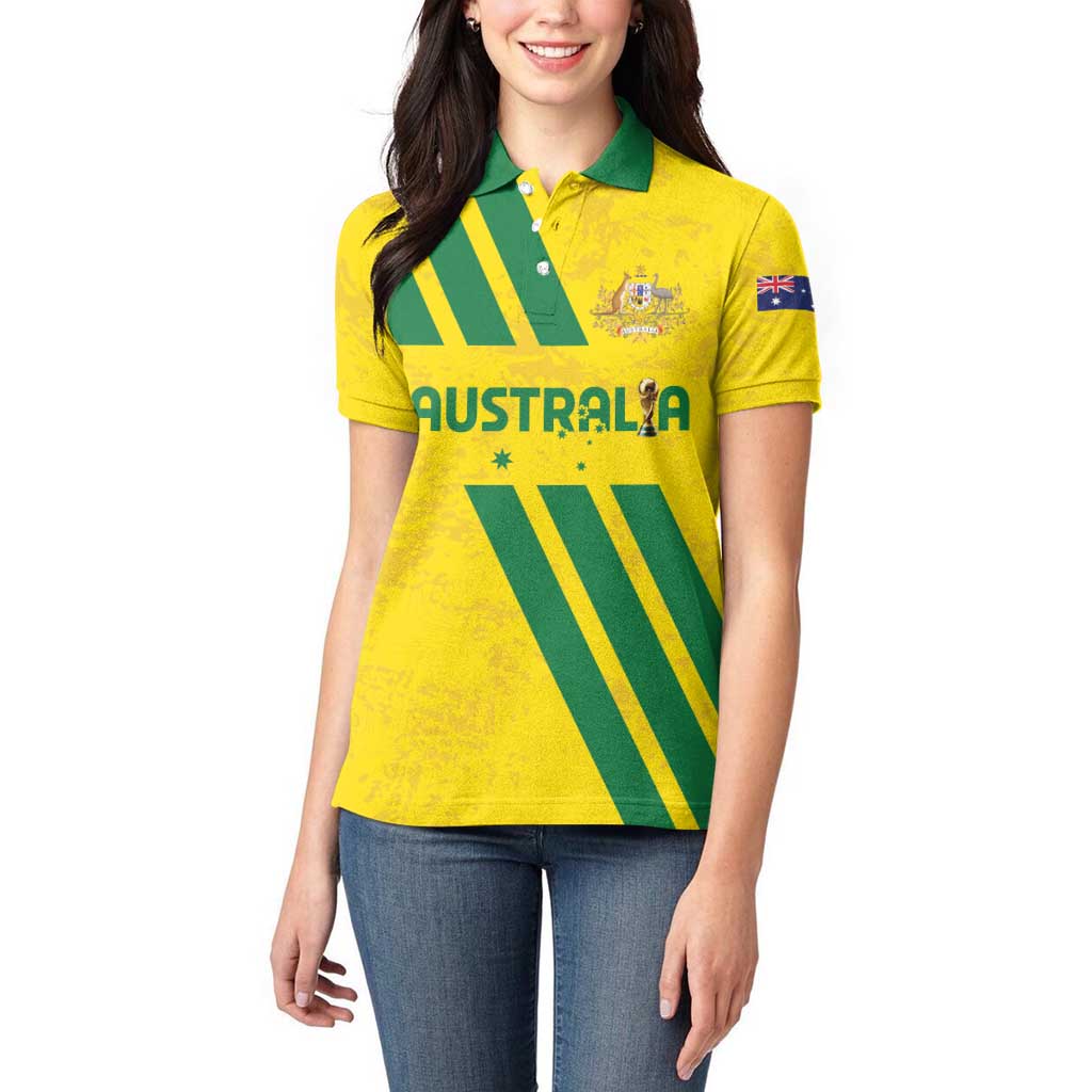 Custom Soccer 2026 Australia Women Polo Shirt Socceroos Go Glory