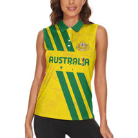 Custom Soccer 2026 Australia Women Sleeveless Polo Shirt Socceroos Go Glory