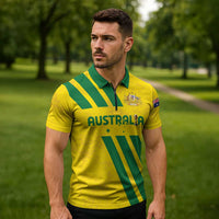 Custom Soccer 2026 Australia Zipper Polo Shirt Socceroos Go Glory