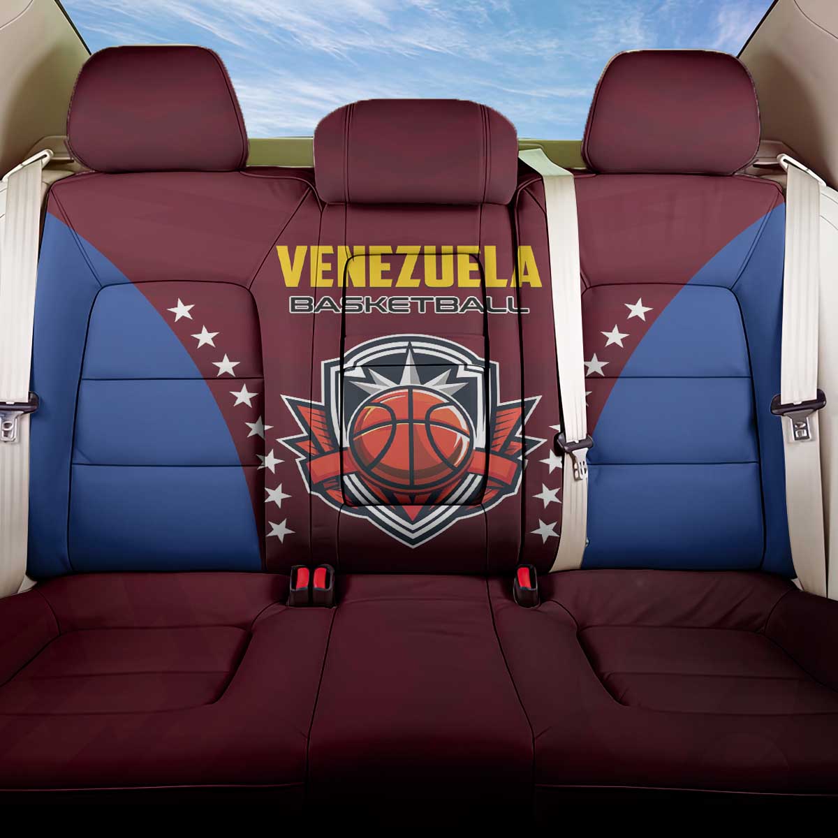 Venezuela Basketball Back Car Seat Cover La Vinotinto de las alturas
