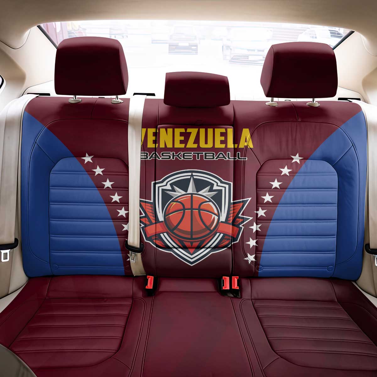 Venezuela Basketball Back Car Seat Cover La Vinotinto de las alturas