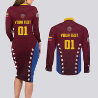 Venezuela Basketball Custom Couples Matching Long Sleeve Bodycon Dress and Long Sleeve Button Shirt La Vinotinto de las alturas