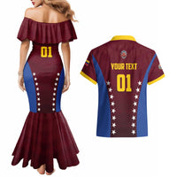 Venezuela Basketball Custom Couples Matching Mermaid Dress and Hawaiian Shirt La Vinotinto de las alturas