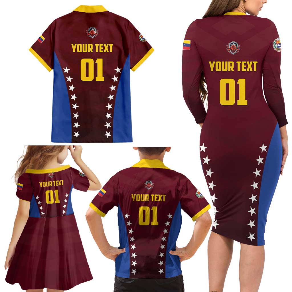 Venezuela Basketball Custom Family Matching Long Sleeve Bodycon Dress and Hawaiian Shirt La Vinotinto de las alturas