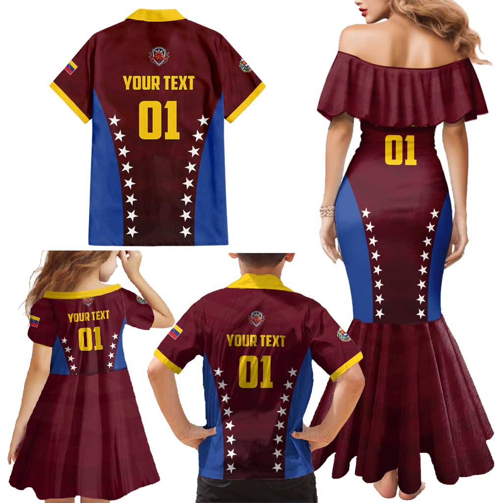 Venezuela Basketball Custom Family Matching Mermaid Dress and Hawaiian Shirt La Vinotinto de las alturas