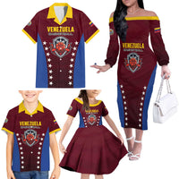 Venezuela Basketball Custom Family Matching Off The Shoulder Long Sleeve Dress and Hawaiian Shirt La Vinotinto de las alturas