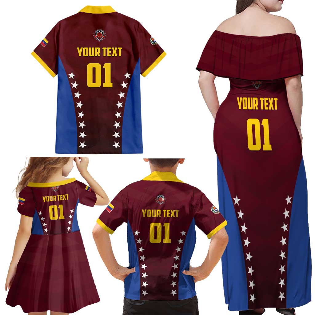 Venezuela Basketball Custom Family Matching Off Shoulder Maxi Dress and Hawaiian Shirt La Vinotinto de las alturas