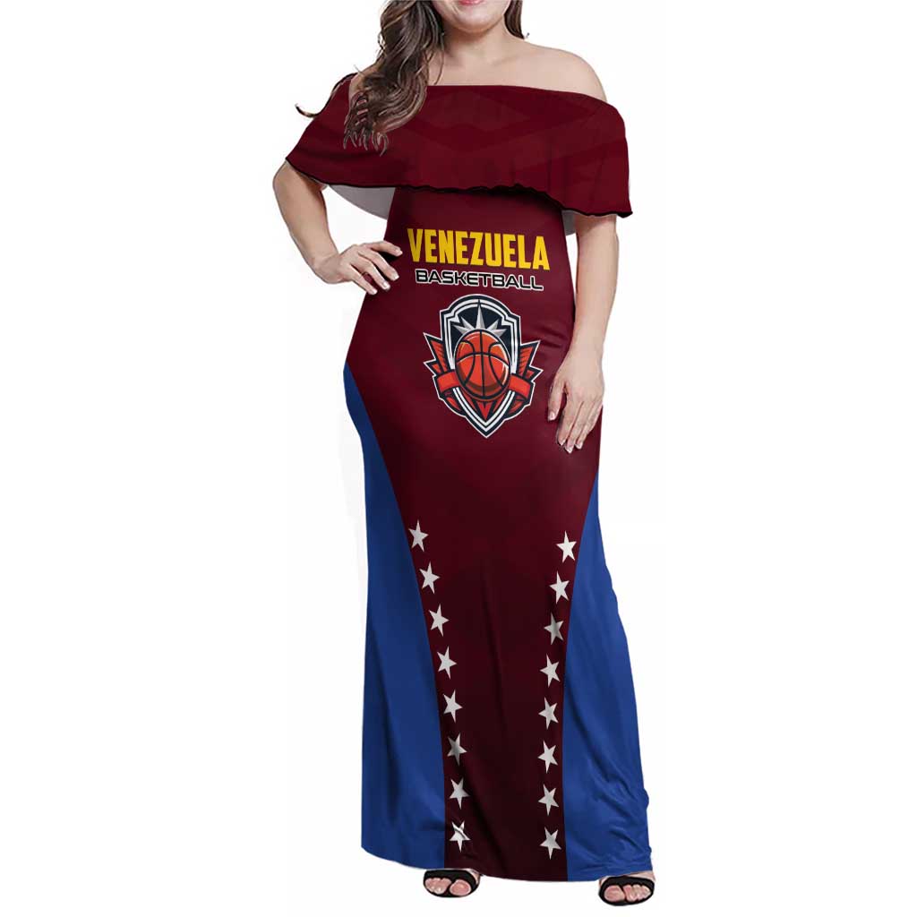 Venezuela Basketball Custom Family Matching Off Shoulder Maxi Dress and Hawaiian Shirt La Vinotinto de las alturas