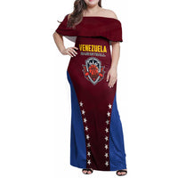 Venezuela Basketball Custom Family Matching Off Shoulder Maxi Dress and Hawaiian Shirt La Vinotinto de las alturas