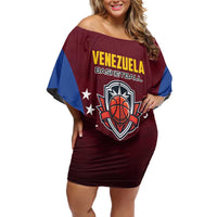 Venezuela Basketball Custom Family Matching Off Shoulder Short Dress and Hawaiian Shirt La Vinotinto de las alturas