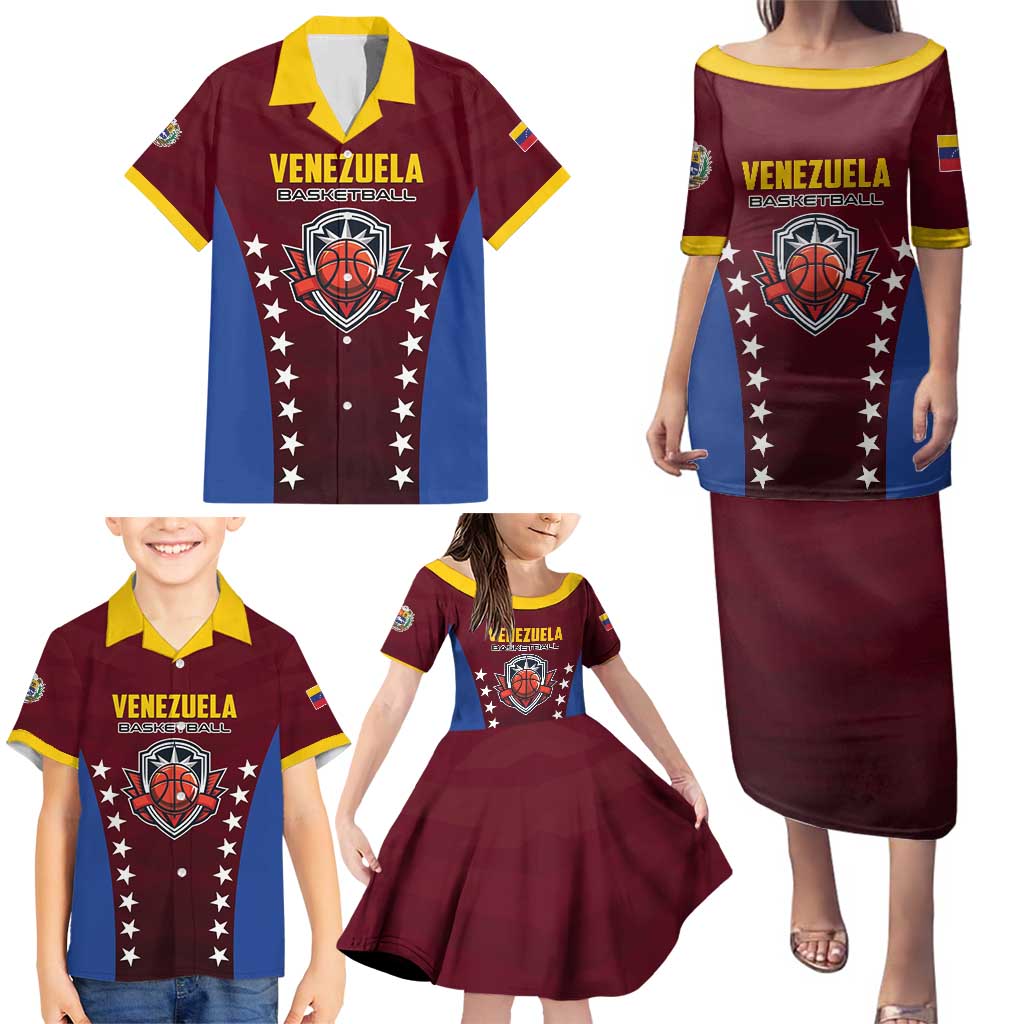 Venezuela Basketball Custom Family Matching Puletasi and Hawaiian Shirt La Vinotinto de las alturas
