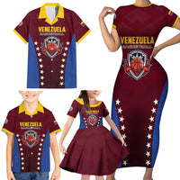 Venezuela Basketball Custom Family Matching Short Sleeve Bodycon Dress and Hawaiian Shirt La Vinotinto de las alturas