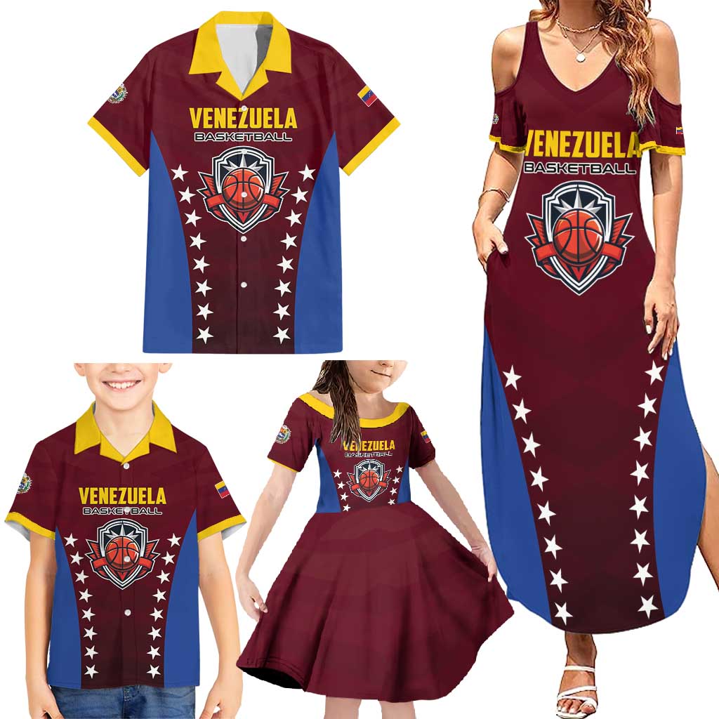Venezuela Basketball Custom Family Matching Summer Maxi Dress and Hawaiian Shirt La Vinotinto de las alturas