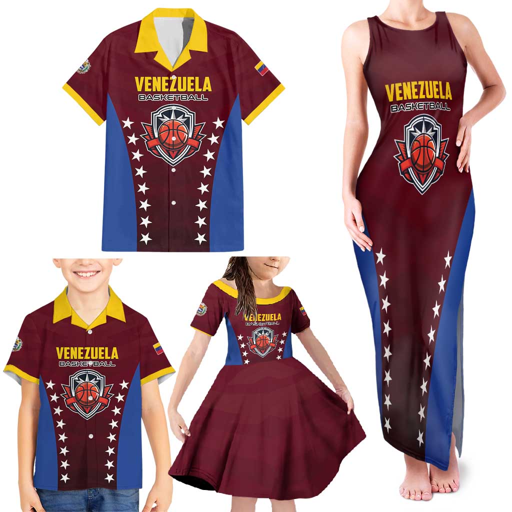 Venezuela Basketball Custom Family Matching Tank Maxi Dress and Hawaiian Shirt La Vinotinto de las alturas