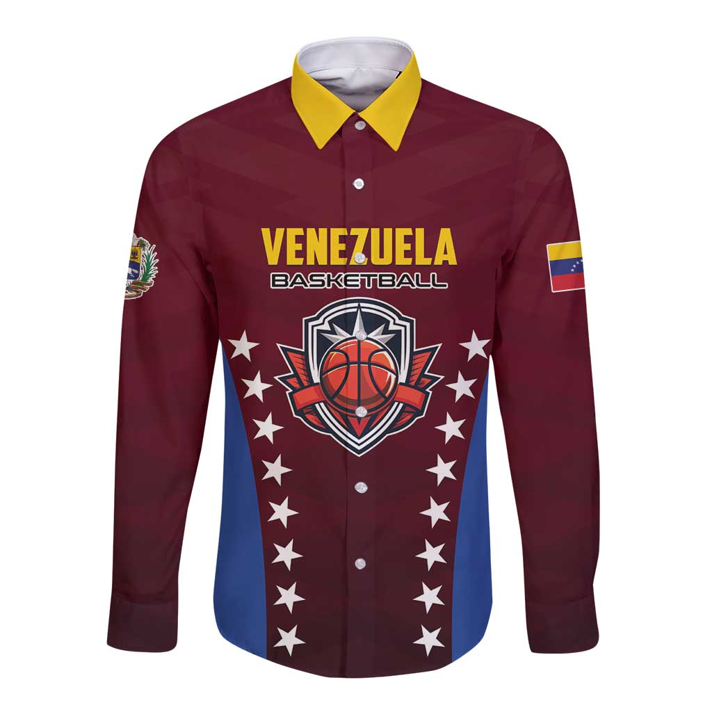 Venezuela Basketball Custom Long Sleeve Button Shirt La Vinotinto de las alturas