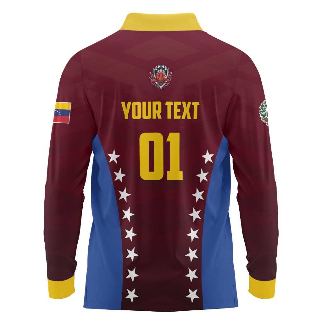 Venezuela Basketball Custom Long Sleeve Polo Shirt La Vinotinto de las alturas