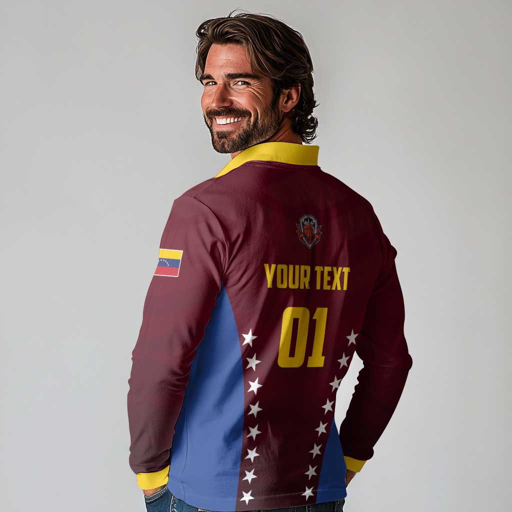 Venezuela Basketball Custom Long Sleeve Polo Shirt La Vinotinto de las alturas