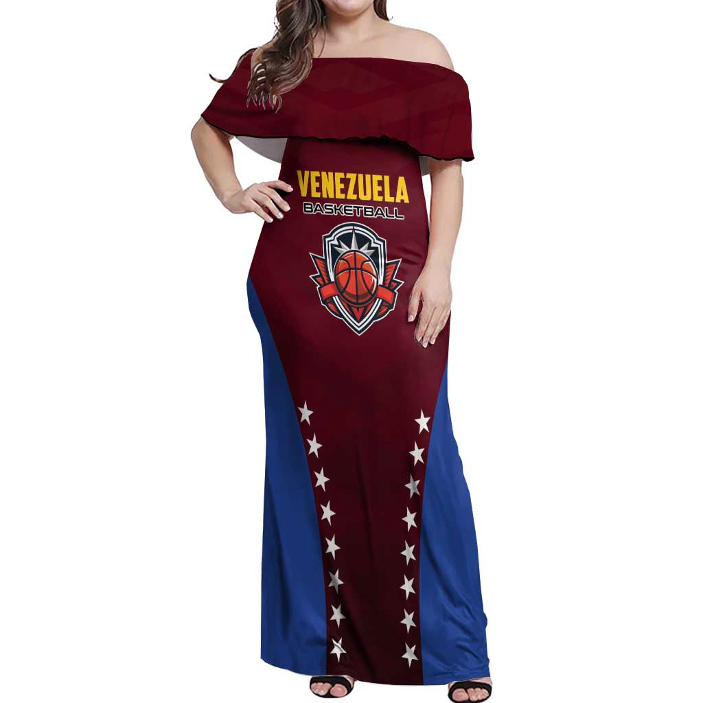 Venezuela Basketball Custom Off Shoulder Maxi Dress La Vinotinto de las alturas