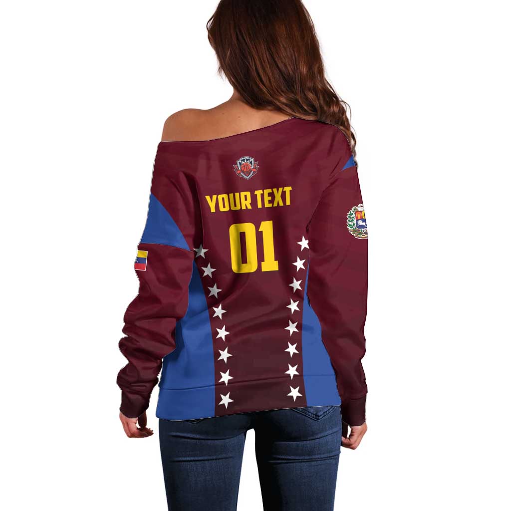 Venezuela Basketball Custom Off Shoulder Sweater La Vinotinto de las alturas