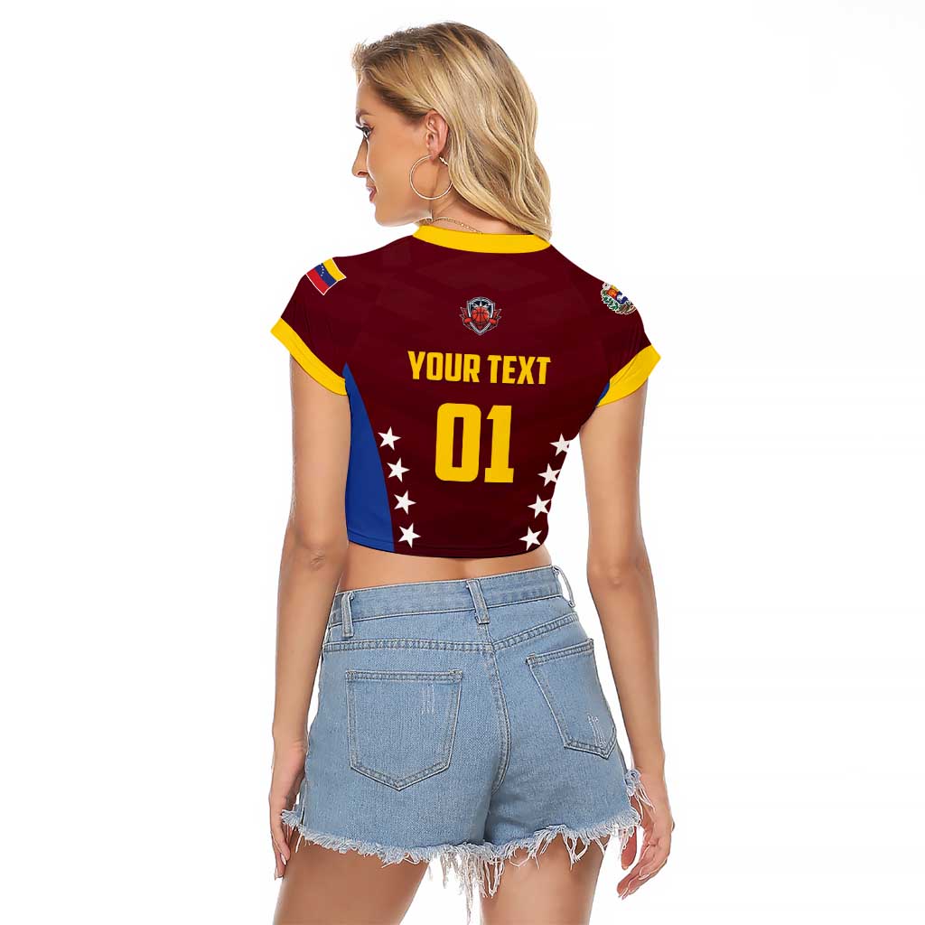 Venezuela Basketball Custom Raglan Cropped T Shirt La Vinotinto de las alturas