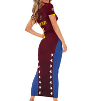 Venezuela Basketball Custom Short Sleeve Bodycon Dress La Vinotinto de las alturas