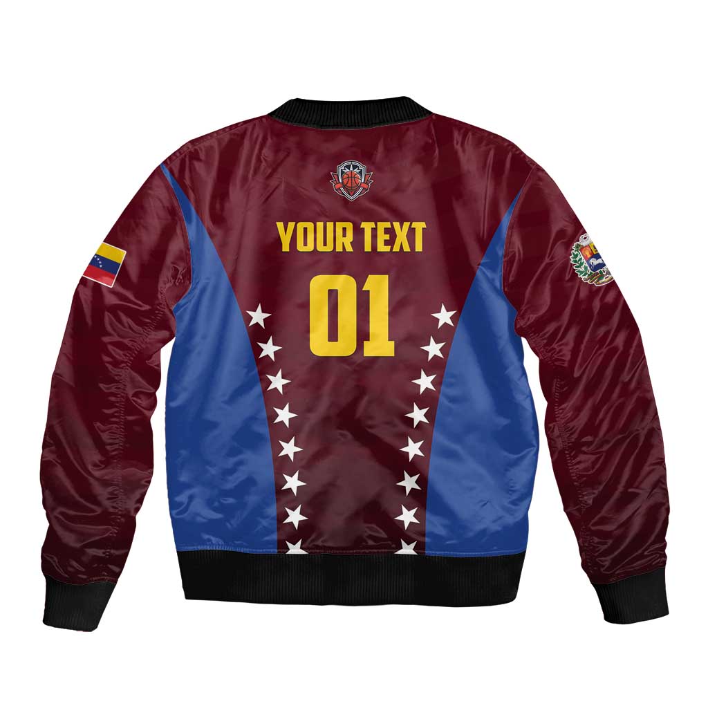 Venezuela Basketball Custom Sleeve Zip Bomber Jacket La Vinotinto de las alturas