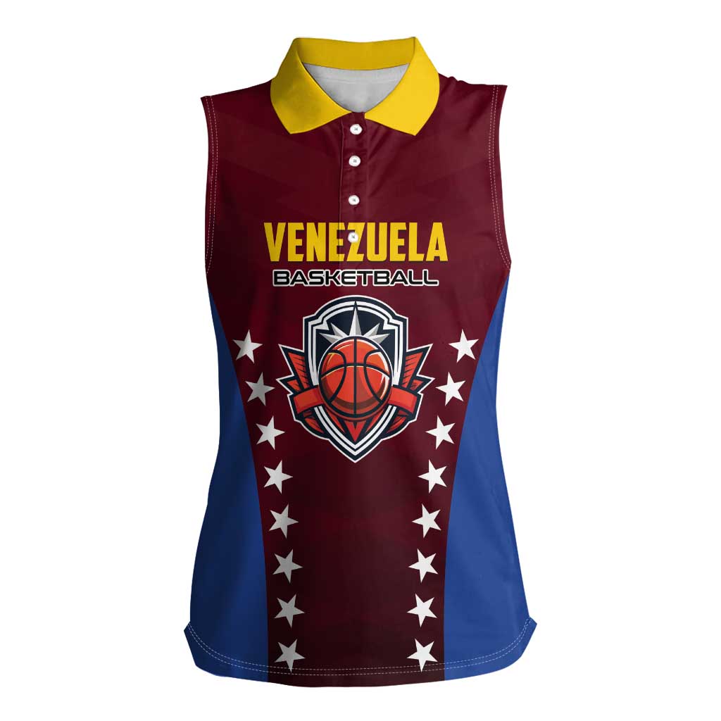 Venezuela Basketball Custom Women Sleeveless Polo Shirt La Vinotinto de las alturas