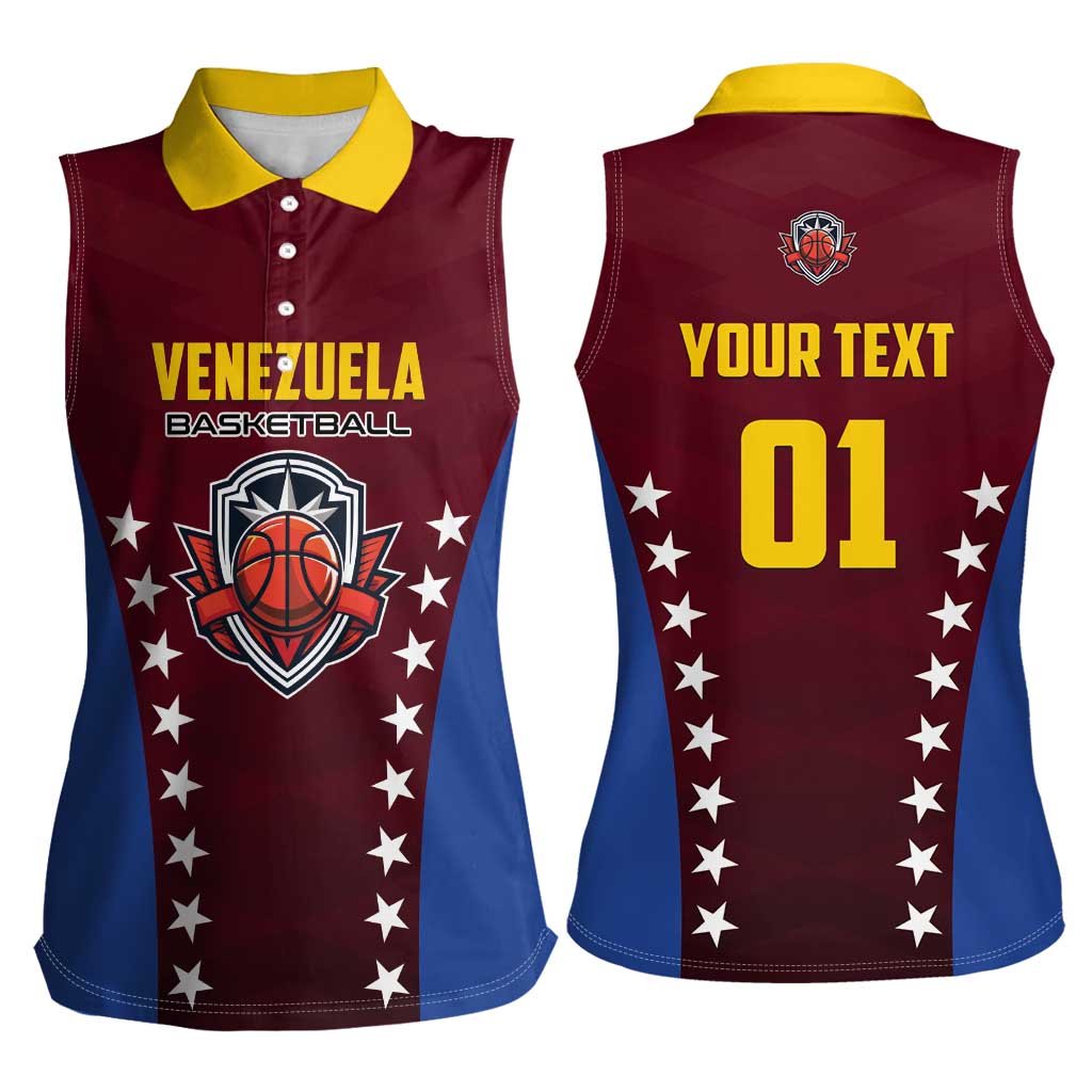 Venezuela Basketball Custom Women Sleeveless Polo Shirt La Vinotinto de las alturas