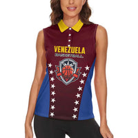 Venezuela Basketball Custom Women Sleeveless Polo Shirt La Vinotinto de las alturas