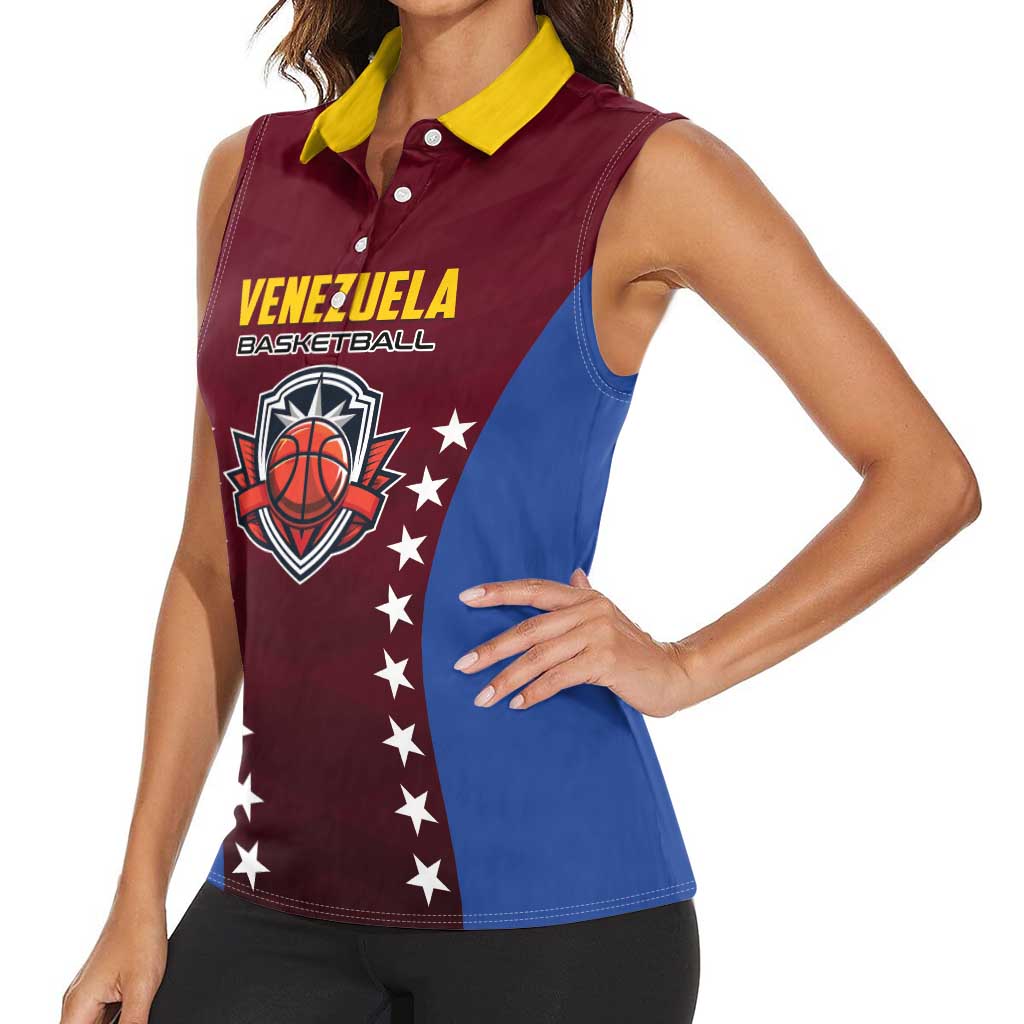 Venezuela Basketball Custom Women Sleeveless Polo Shirt La Vinotinto de las alturas